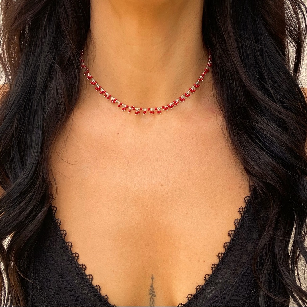 Red Coral Choker Necklace